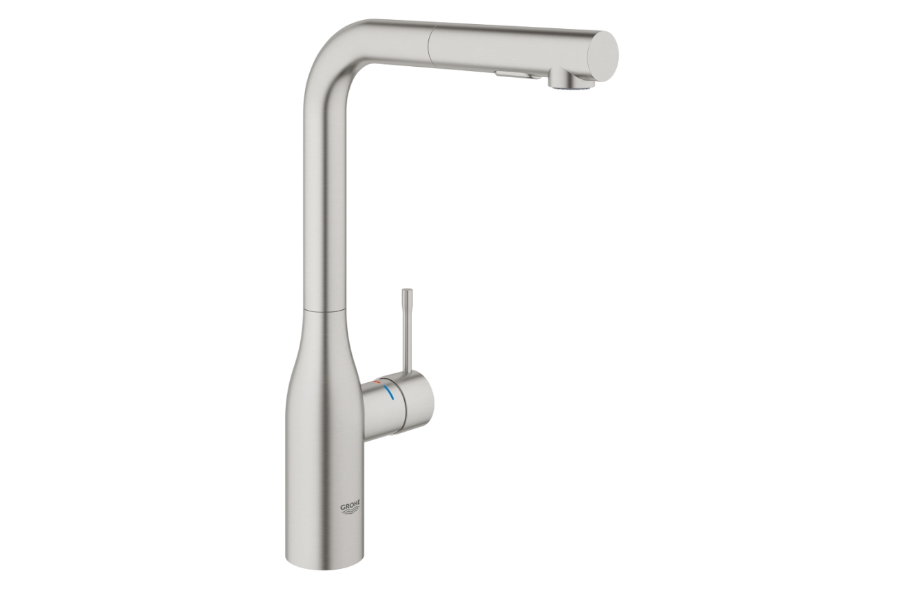 Смеситель для кухни GROHE Essence с вытяжным изливом 2jet, суперсталь (30504DC0)