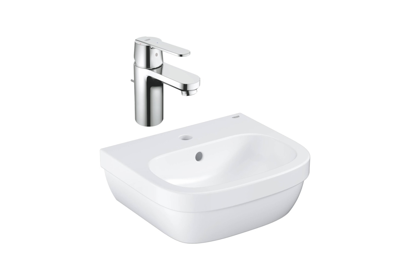 Набор для ванной GROHE: смеситель Get и мини-раковина Euro Ceramic 45 см (NC0007)