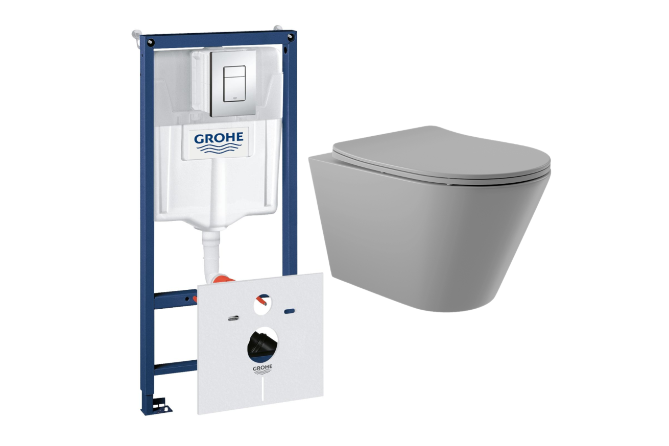 Комплект инсталляции GROHE Rapid SL 38775001 с унитазом Aqueduto CONE CON0130 и раковиной Aqueduto ESPIRAL D400 ESP0130 (NW0406)