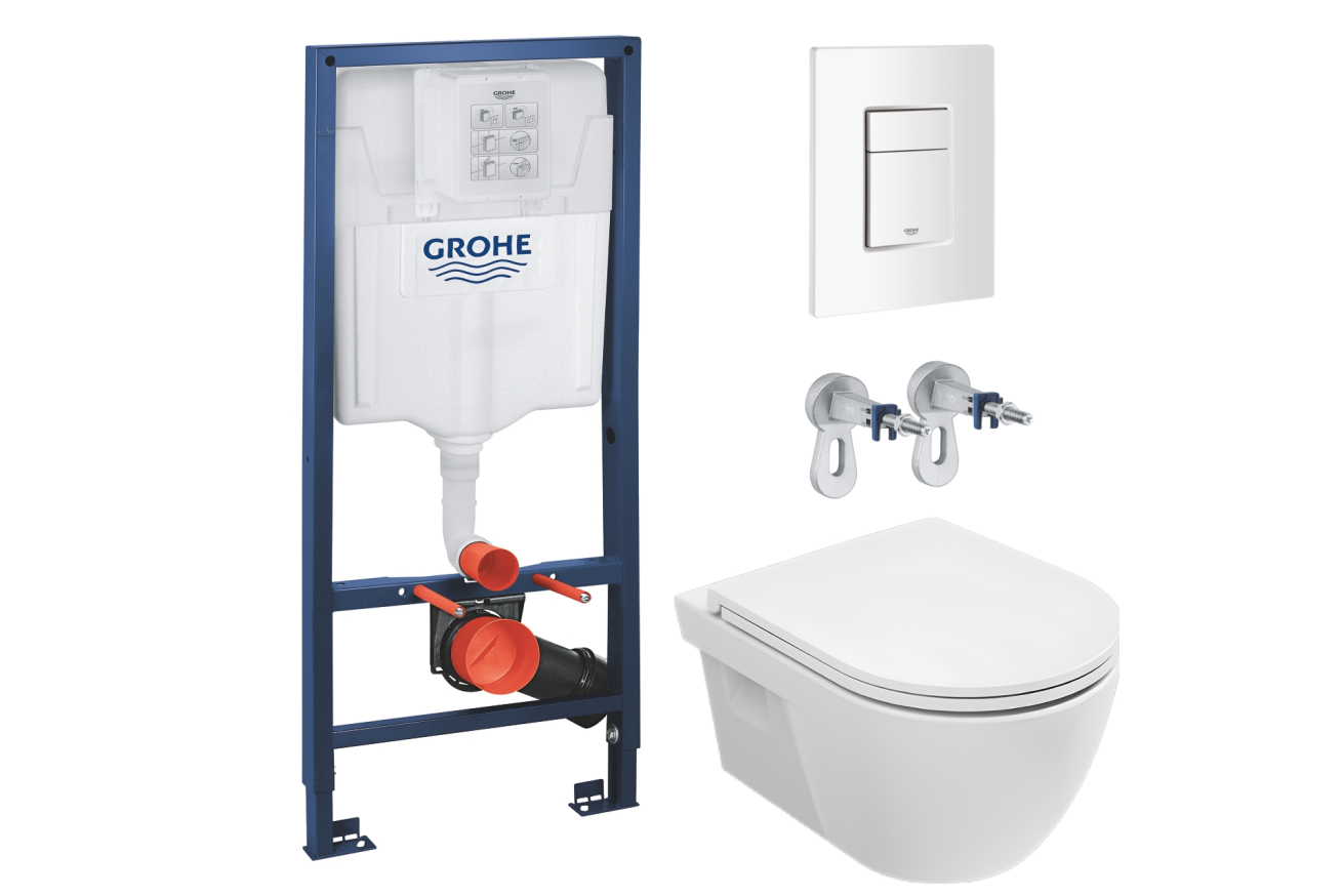 Комплект инсталляции GROHE Rapid SL 38772SH0 с унитазом AQUAme AQM2011 и сиденьем с микролифтом (NW0290)