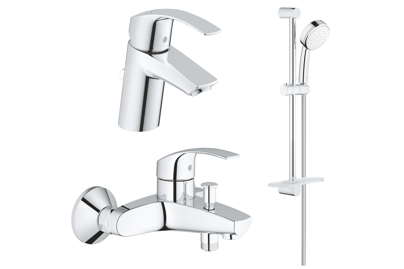 Комплект смесителей GROHE Eurosmart с душевым гарнитуром Tempesta Cosmopolitan 100, хром (NB0079)