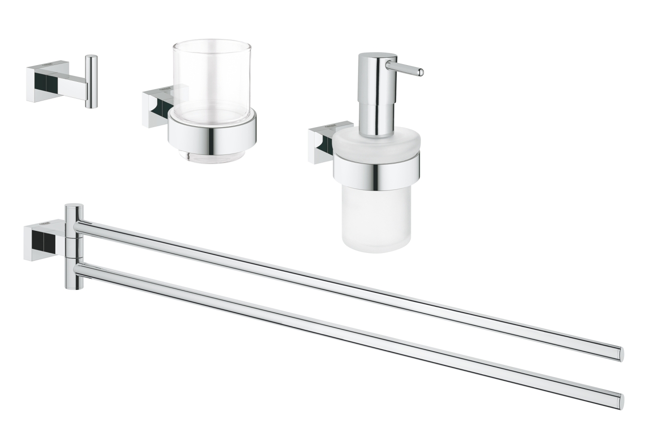 Набор аксессуаров GROHE Essentials Cube (4 предмета), хром (40847001)