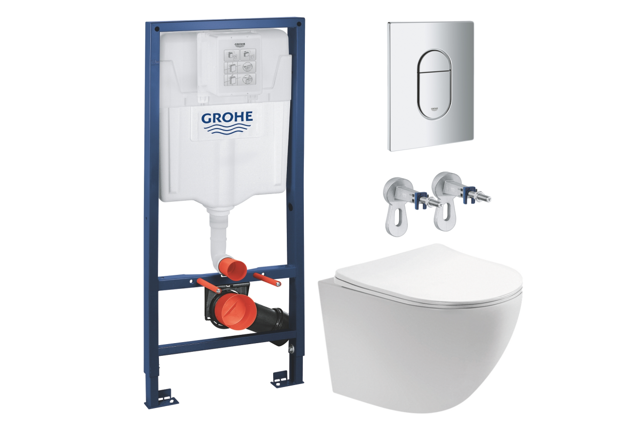 Комплект инсталляции GROHE NW0145/S с унитазом Aquatek ЕВРОПА и сиденьем с микролифтом (NW0163)