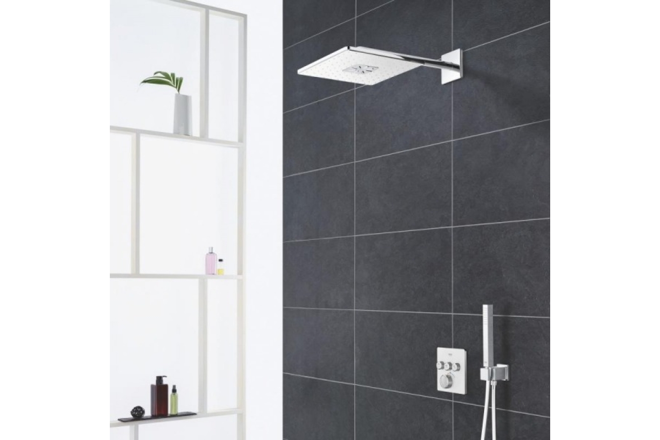 Внешняя часть термостата для ванны и душа GROHE Grohtherm SmartControl на 3 потребителя, белая луна (29157LS0)