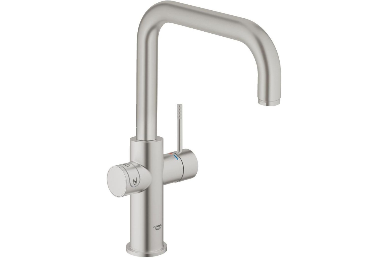Смеситель для кухни GROHE Blue Home с системой фильтрации, охлаждения и газирования воды, Wi-Fi, суперсталь (31543DC0)