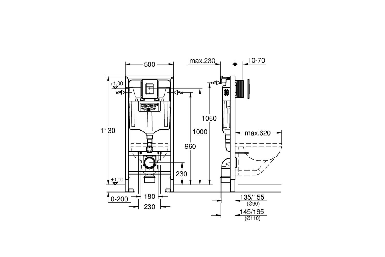 Комплект инсталляции GROHE 38811KF0 с унитазом Aquatek ЕВРОПА и сиденьем с микролифтом (NW0525)