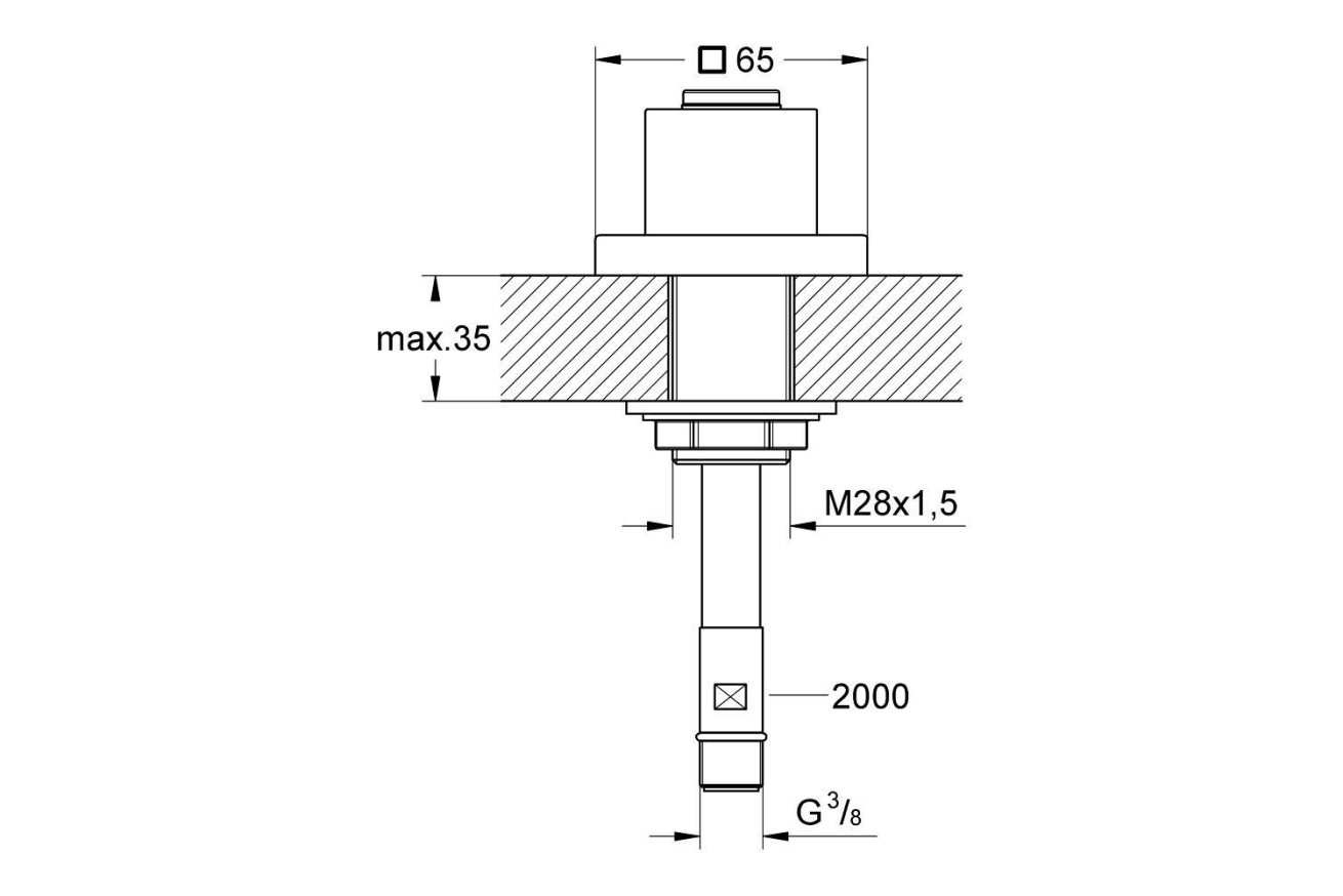 Вывод для ручного выдвижного душа GROHE Cube, 2000 мм шланг в комплекте, хром (27531000)