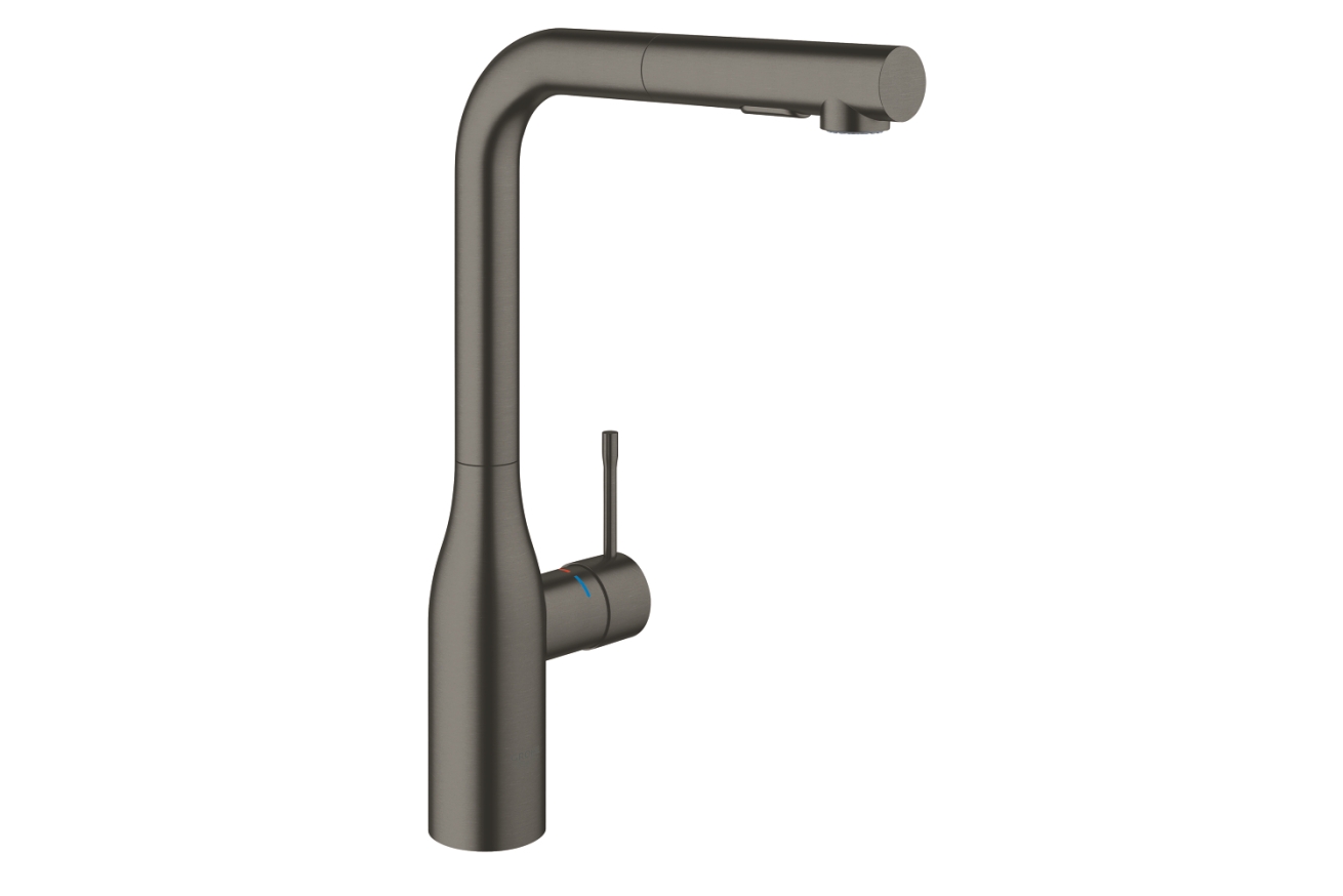 Смеситель для кухни GROHE Essence с вытяжным изливом 2jet, темный графит матовый (30504AL0)