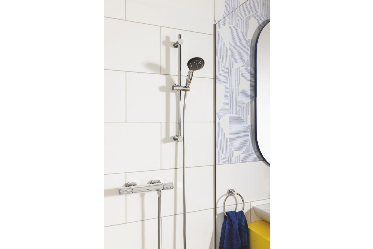 Душевой гарнитур GROHE QuickFix Vitalio Start 100, 1 режим струи, душевая штанга 600 мм, 5,7 л/мин, хром (27942000)