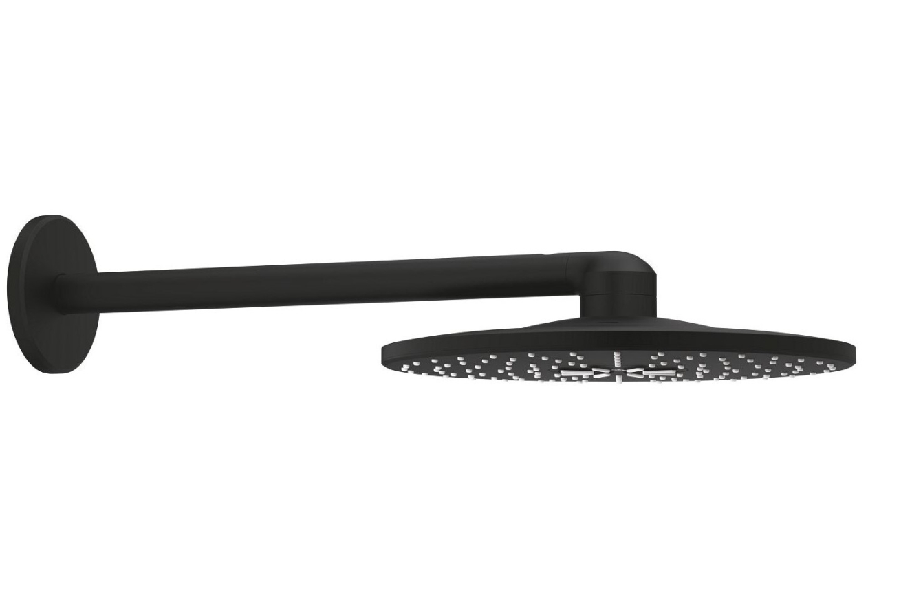 Комплект из верхнего душа и кронштейна GROHE Rainshower SmartActive 310, фантомный черный (22123KF0)