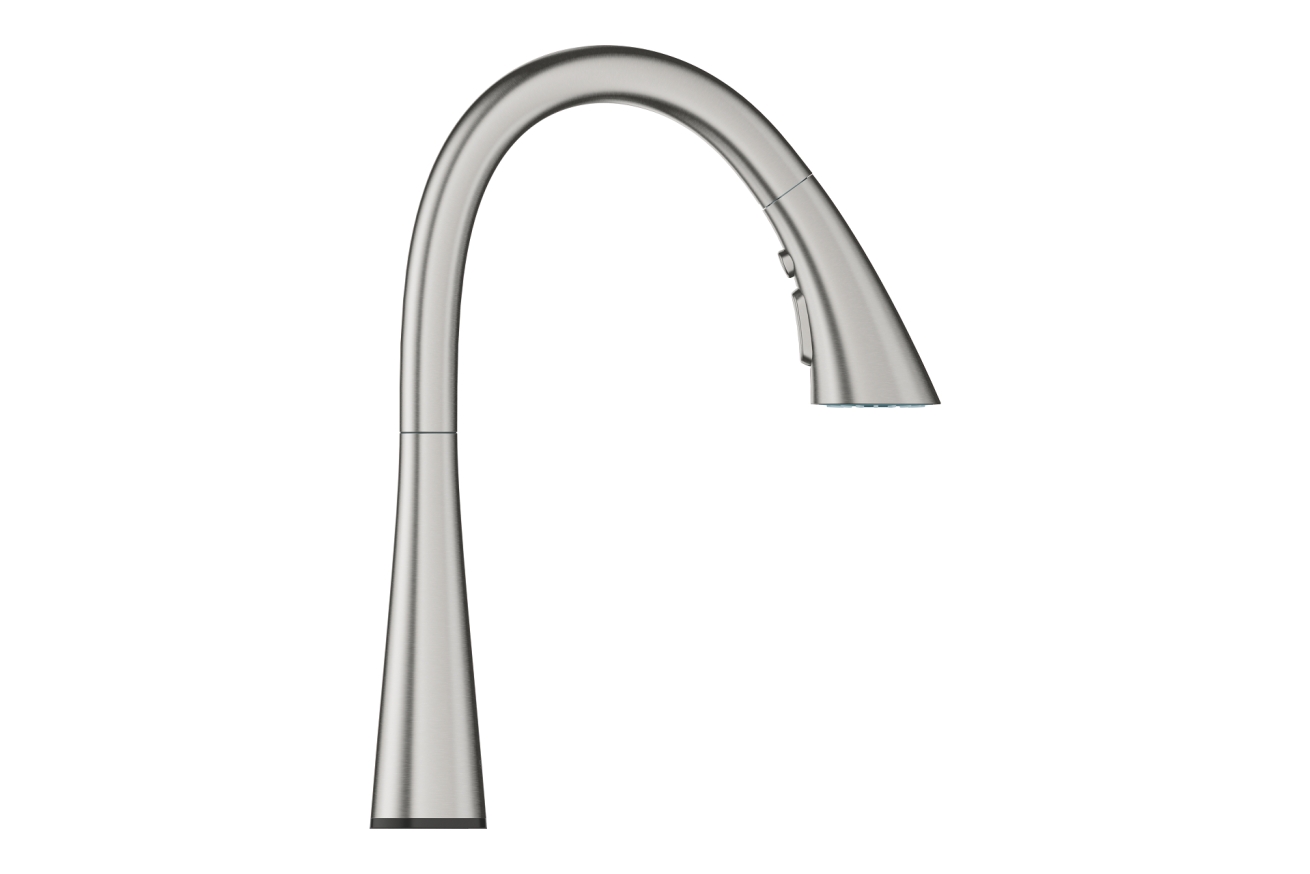 Смеситель для кухни GROHE Zedra Touch сенсорный с вытяжным душем 3jet, суперсталь (30219DC2)