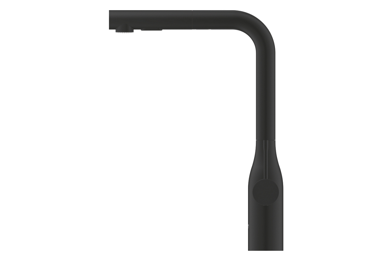 Смеситель для кухни GROHE Essence с вытяжным изливом 2jet, фантомный черный (30504KF0)