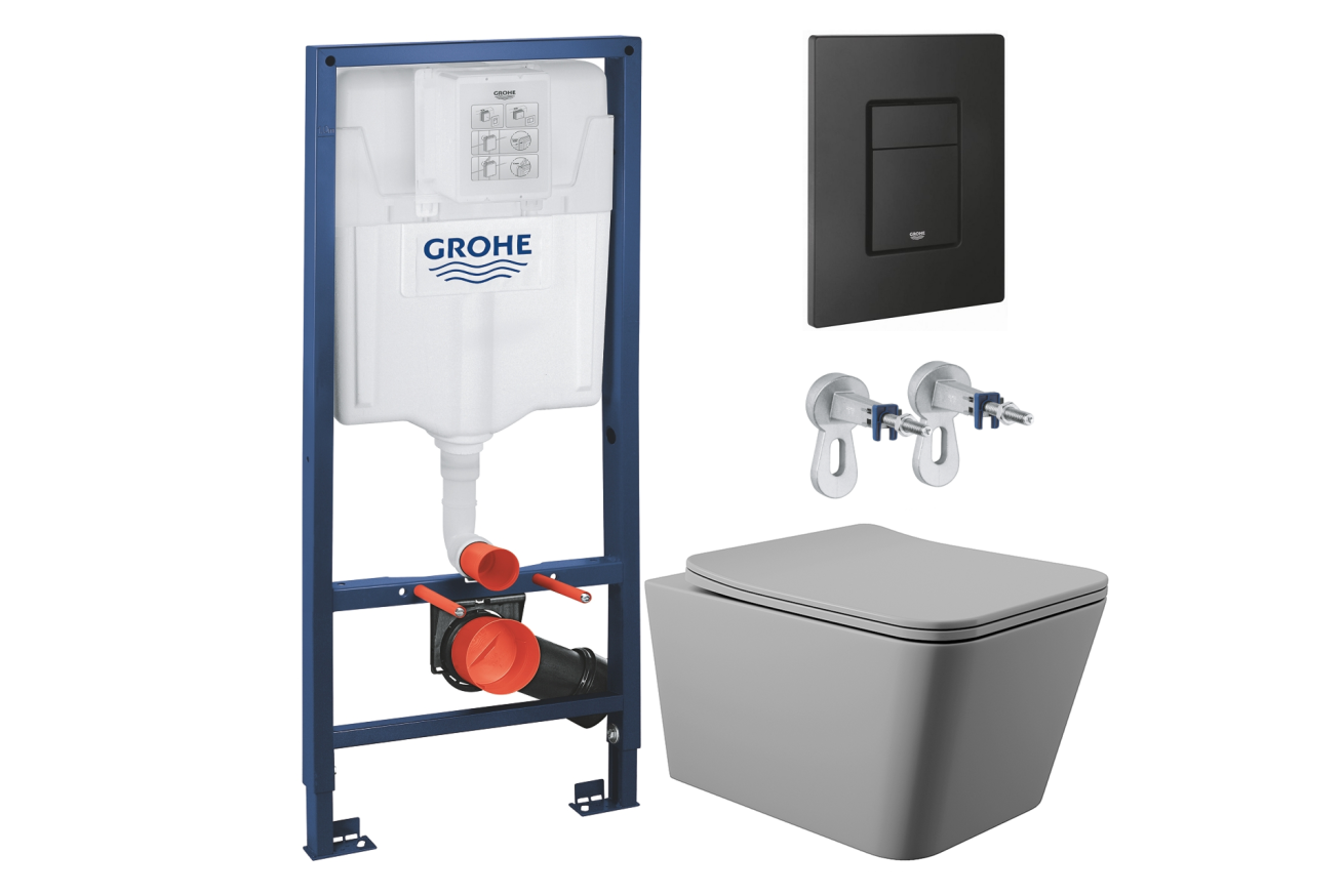 Комплект инсталляции GROHE Solido 38811KF0 с унитазом Aqueduto MACIO MAC0130 и раковиной Aqueduto ESPIRAL D400 ESP0130 (NW0403)