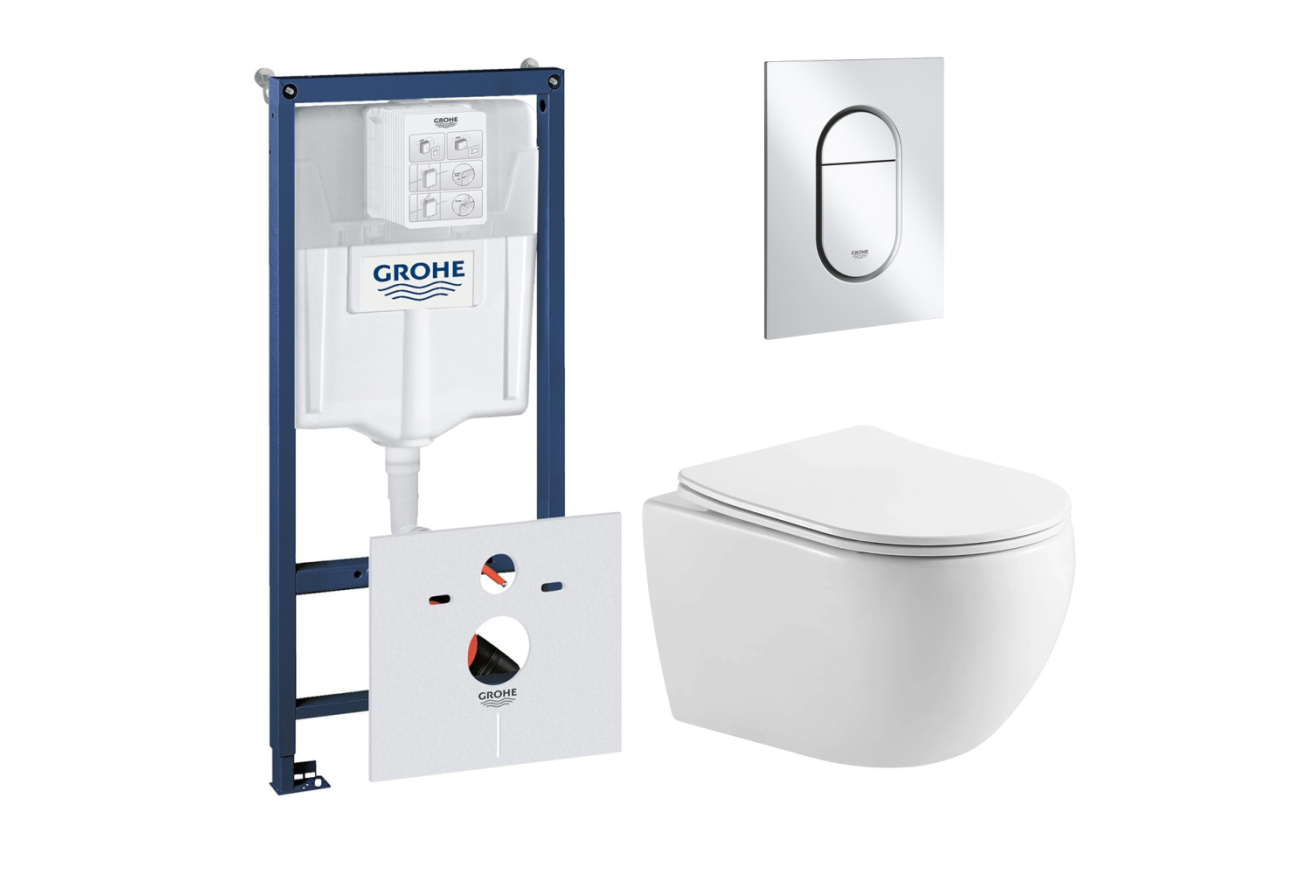 Комплект инсталляции GROHE NW0145/S с унитазом Aquatek ЕВРОПА и сиденьем с микролифтом (NW0535)