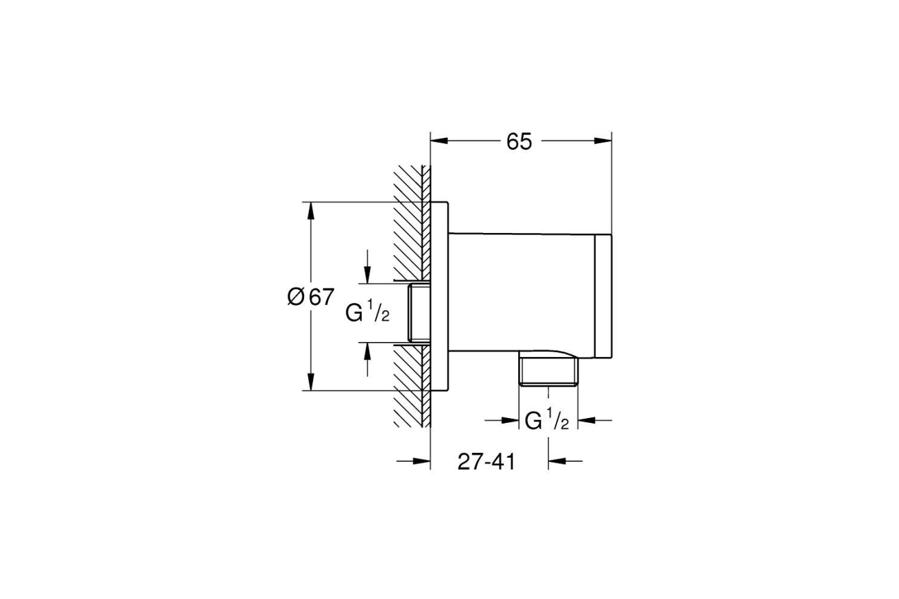 Подключение для душевого шланга GROHE Tempesta, хром (28671001)