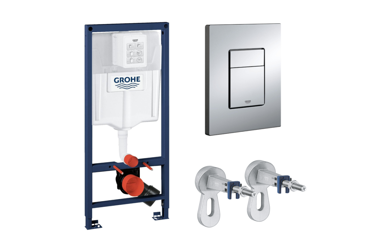 Система инсталляции для унитаза GROHE Rapid SL 3 в 1 с панелью смыва Skate Cosmopolitan, хром (NW0143/S)