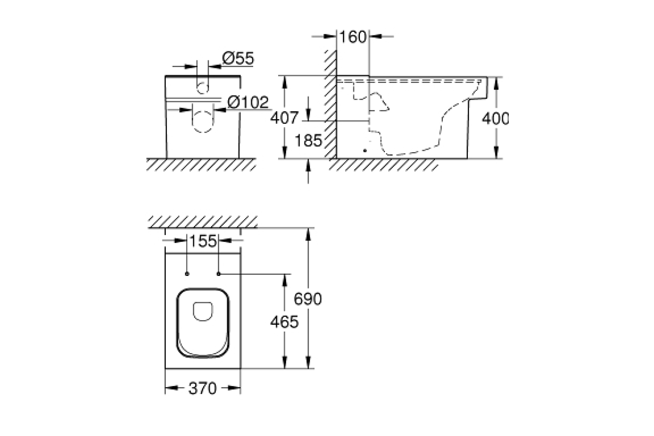 Унитаз GROHE Cube Ceramic напольный, альпин-белый (3948400H)