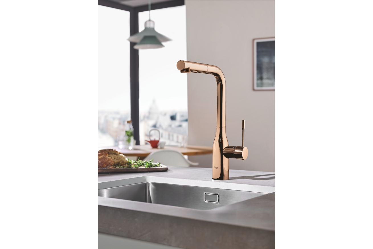 Смеситель для кухни GROHE Essence с вытяжным изливом 2jet, хром (30504000)