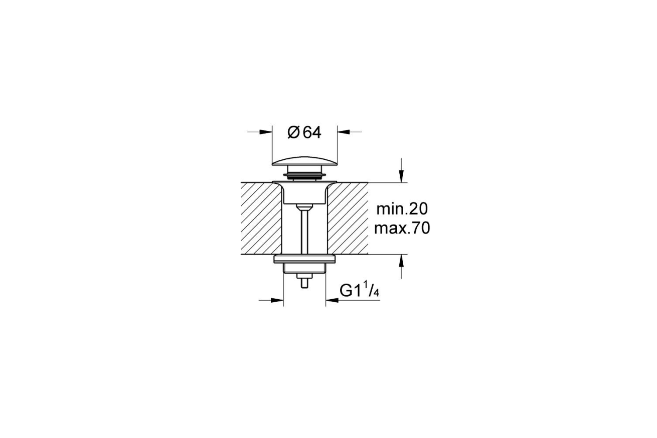 Донный клапан для раковины GROHE, холодный рассвет матовый (65807GN0)