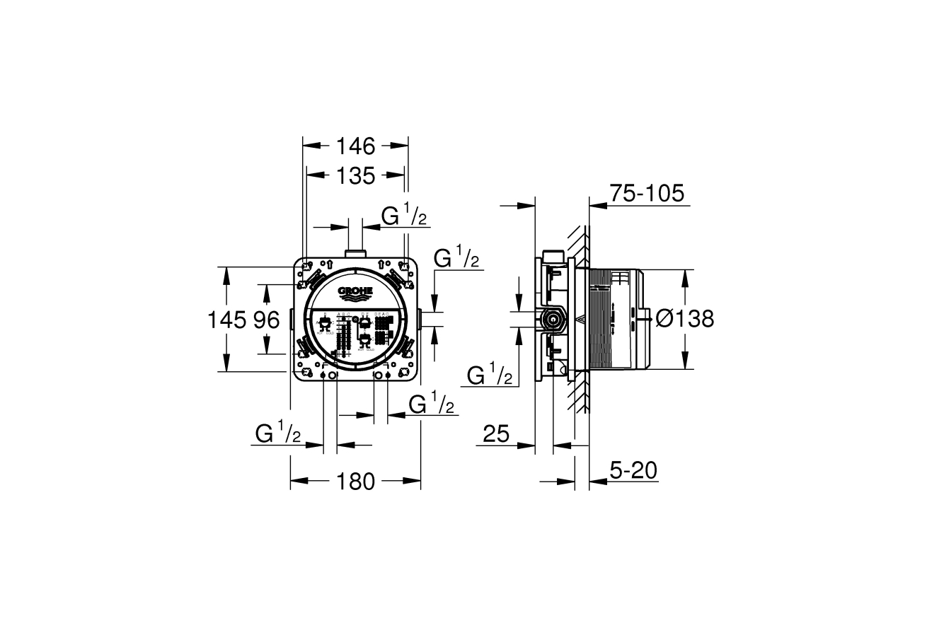 Готовый комплект для душа GROHE Grohtherm SmartControl (NSB0136)