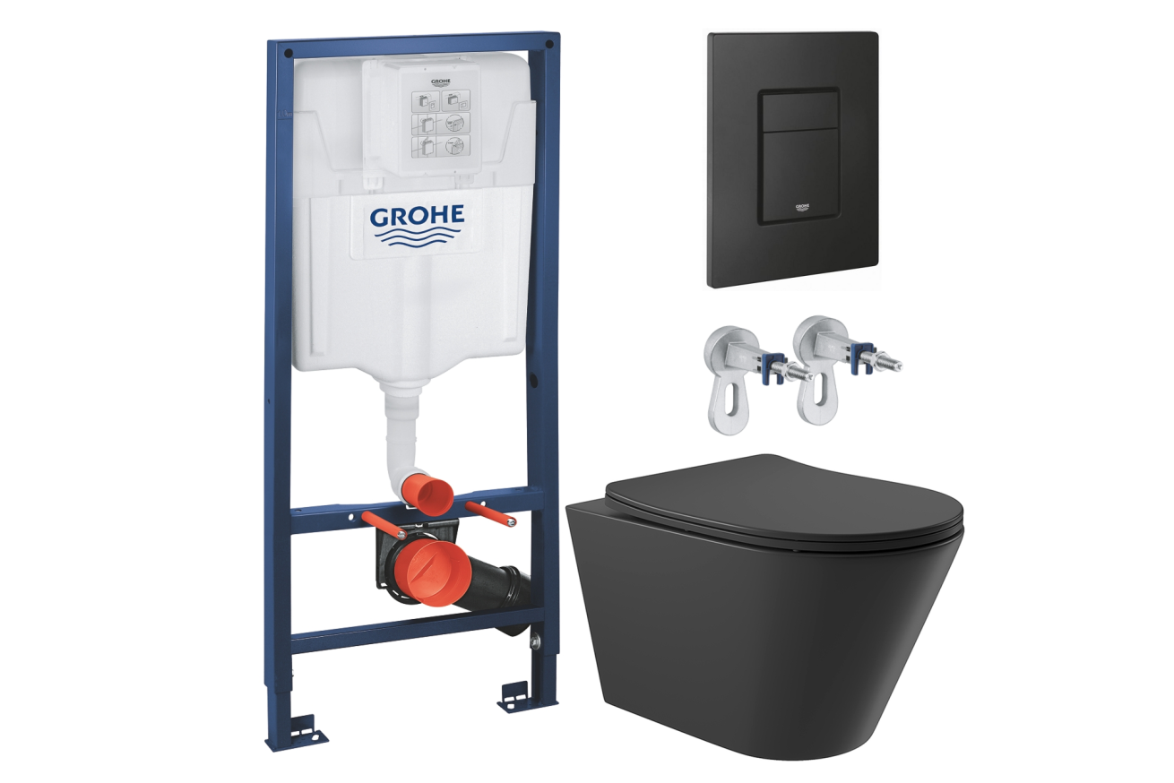 Комплект инсталляции GROHE Solido 38811KF0 с унитазом Aqueduto CONE CON0140 и раковиной Aqueduto ESPIRAL ESP0240 (NW0471)