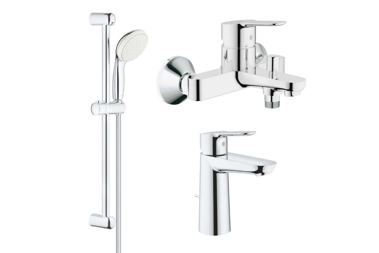 Комплект смесителей GROHE BauEdge с душевым гарнитуром, хром (NB0065/S)