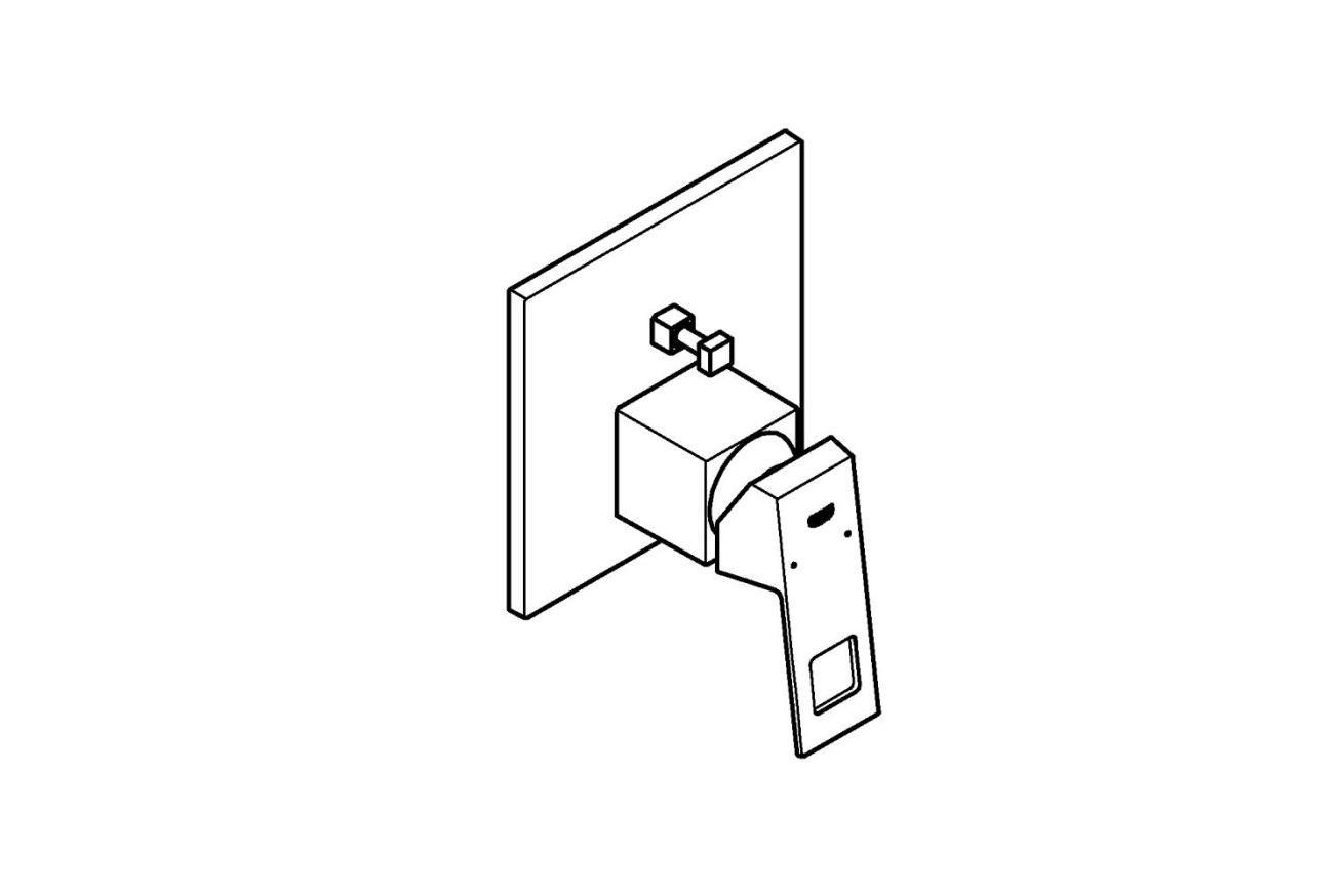 Внешняя часть смесителя для ванны GROHE Eurocube с переключателем на 2 положения, хром (24062000)