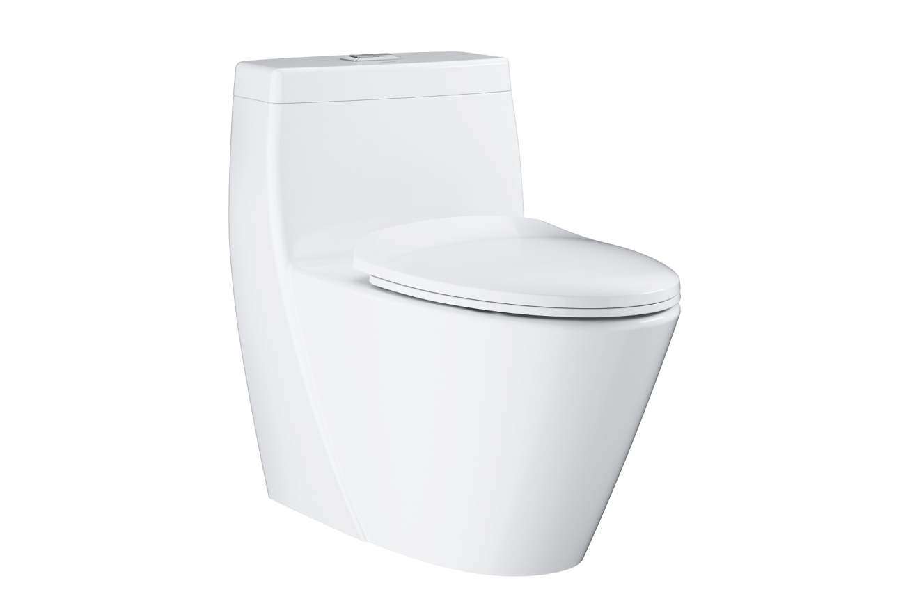 Унитаз напольный безободковый GROHE Projectline с бачком и сиденьем c микролифтом, альпин-белый (39316000)