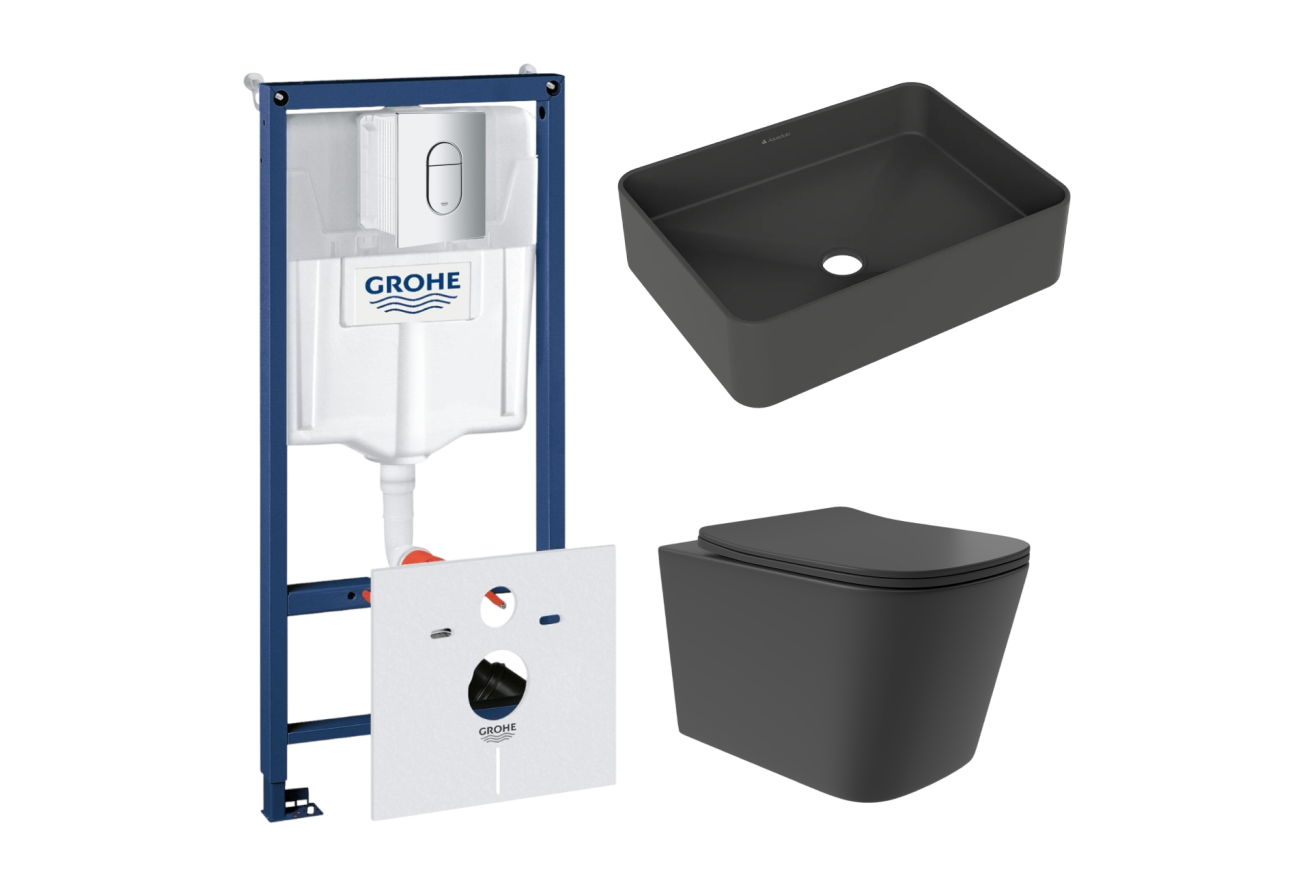 Комплект инсталляции GROHE Rapid SL NW0145/S с унитазом Aqueduto MACIO Plus MACT0240 и раковиной Aqueduto ESPIRAL ESP0440 (NW0517)
