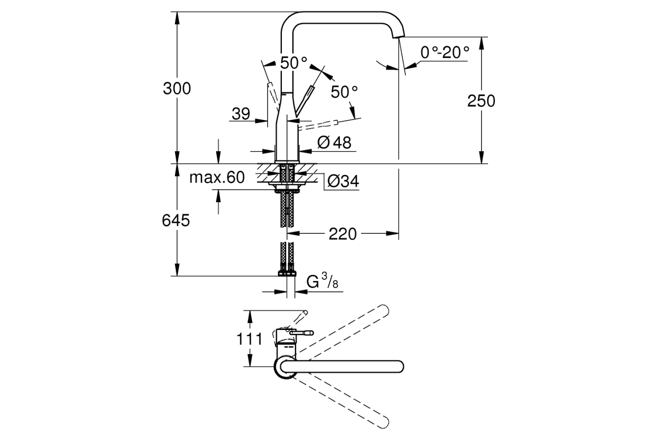 Смеситель для кухни GROHE Essence, теплый закат глянец (30505DA0)