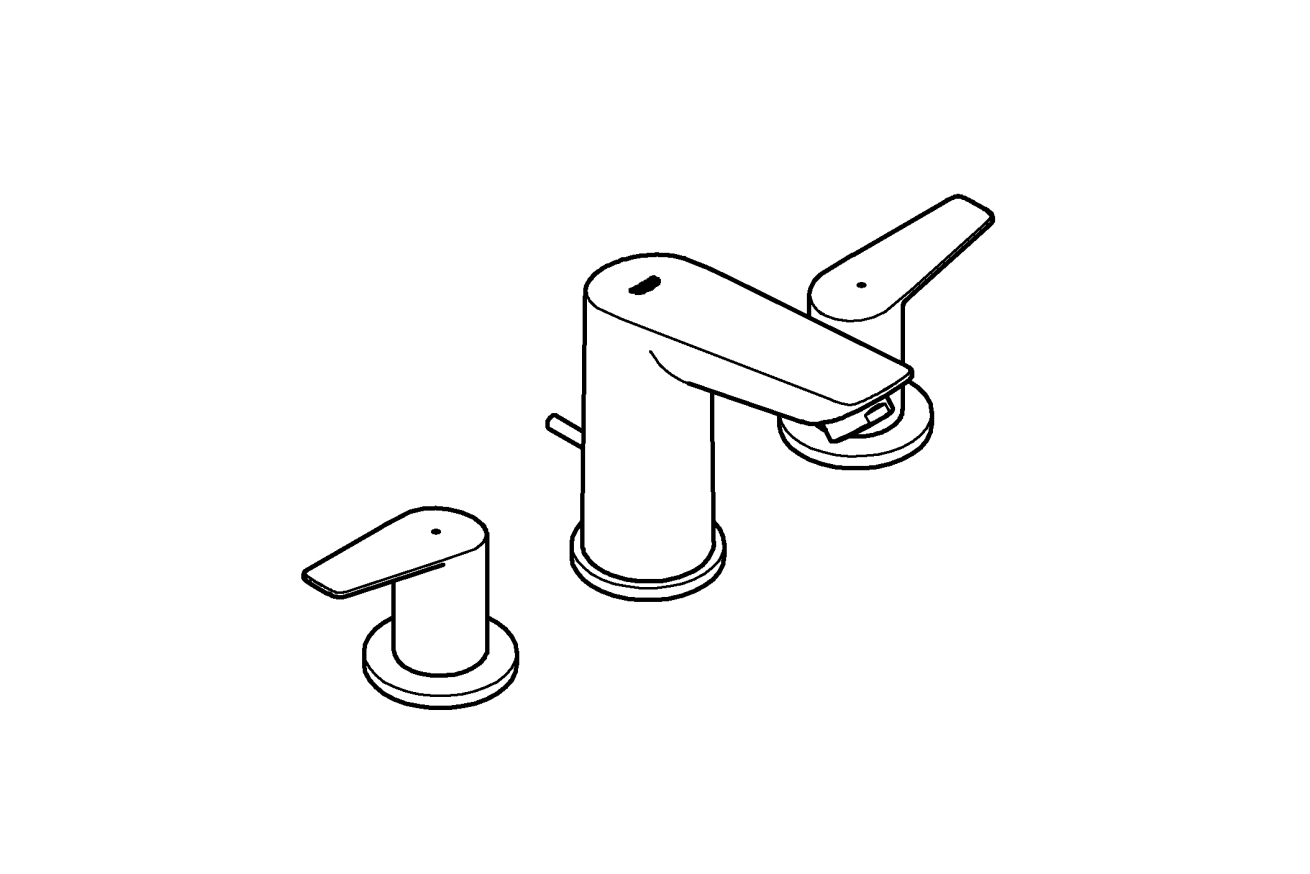 Смеситель для раковины GROHE BauEdge, хром (20473001)