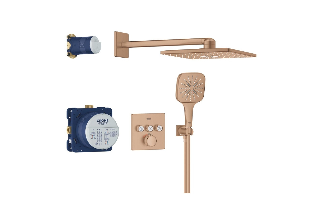 Душевая система GROHE Grohtherm SmartControl с термостатом для душа, теплый закат матовый (34864DL0)