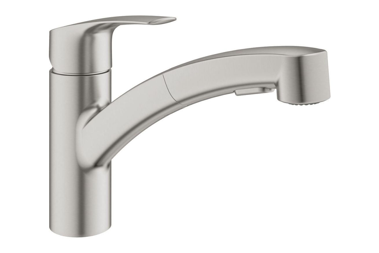 Смеситель для кухни GROHE Eurosmart с вытяжным душем, суперсталь (30305DC1)