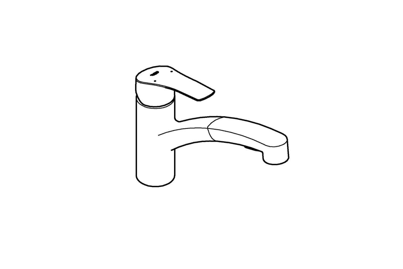 Смеситель для кухни GROHE Eurosmart с вытяжным душем, суперсталь (30305DC1)