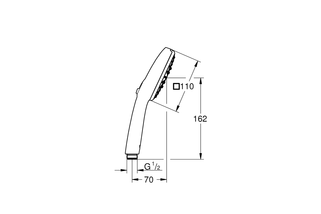 Ручной душ GROHE Tempesta Cube 110, 7,4 л/мин, 3 режима, хром (27574003)