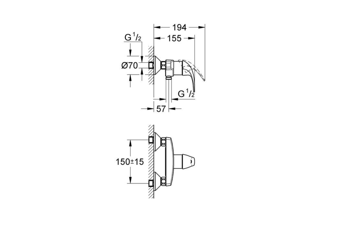 Душевая система GROHE Vitalio Start System 180 Flex со смесителем для душа, хром (NSB0150)