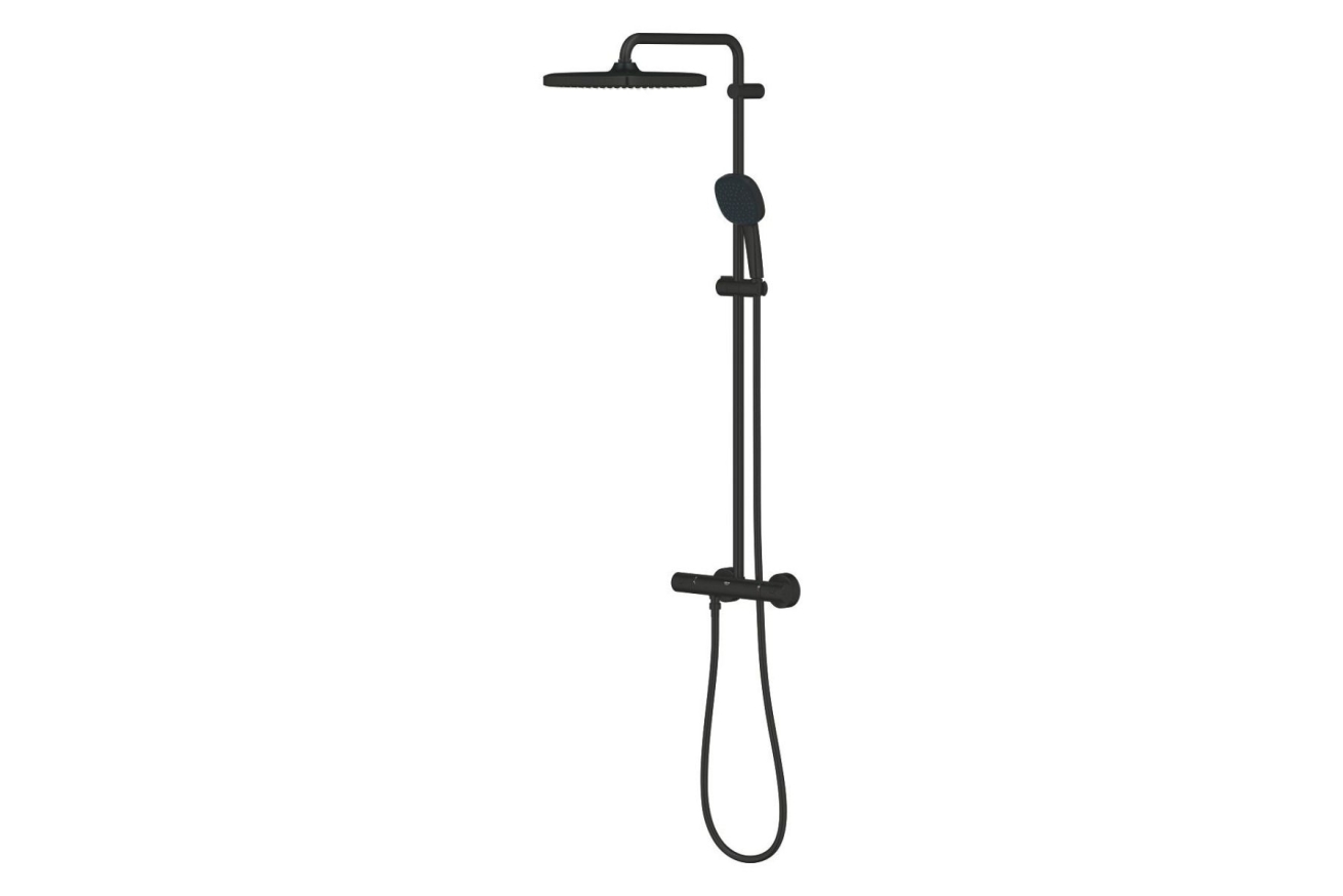 Душевая система GROHE Tempesta System 250 Cube с термостатом для душа, черный (266892431)