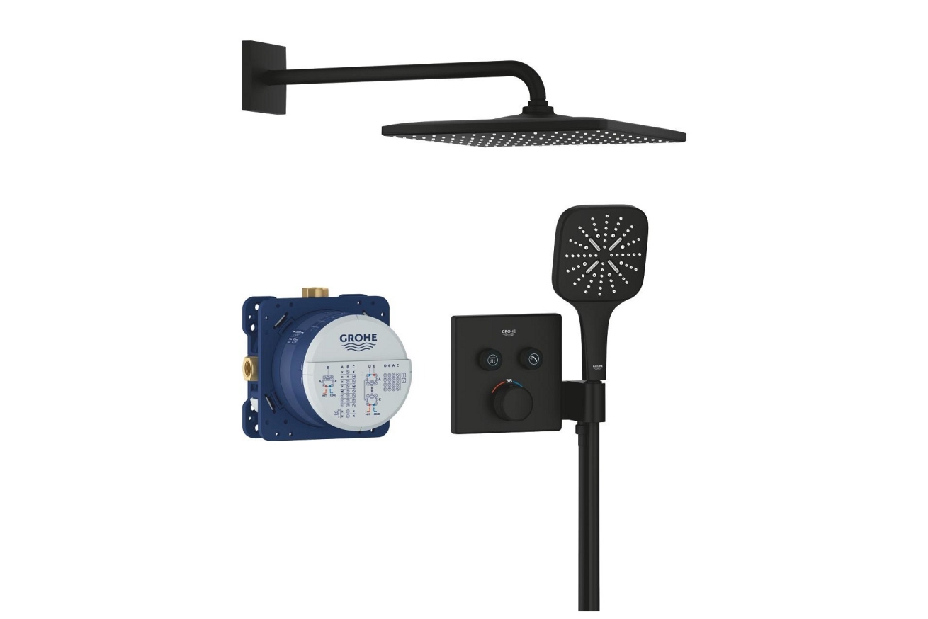 Душевая система GROHE Grohtherm SmartControl с термостатом для душа, фантомный черный (34865KF0)