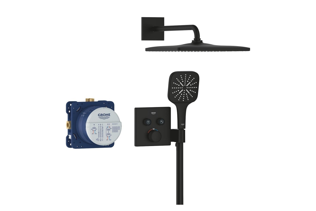 Душевая система GROHE Grohtherm SmartControl с термостатом для душа, фантомный черный (34865KF0)