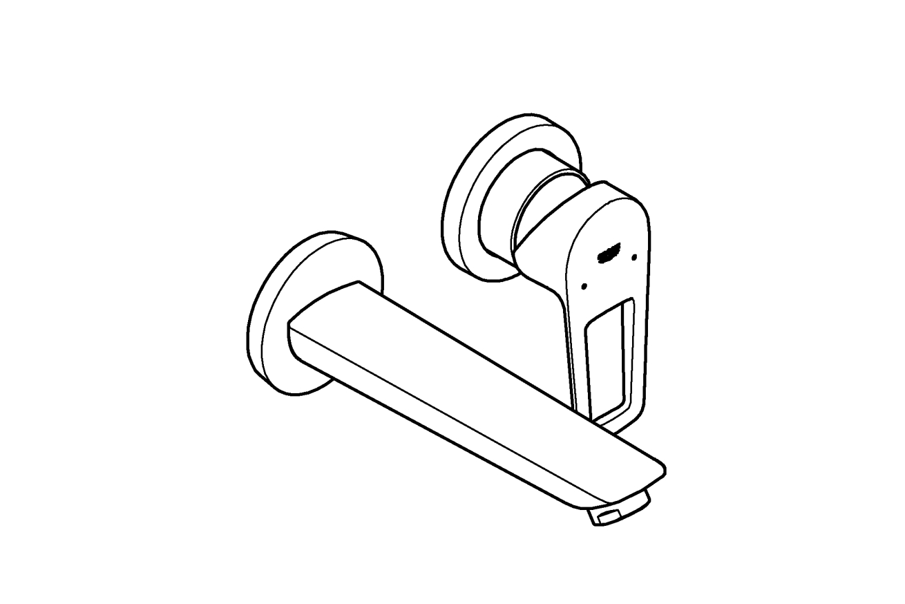 Смеситель для раковины GROHE BauLoop в комплекте с монтажной частью, хром (20289001)