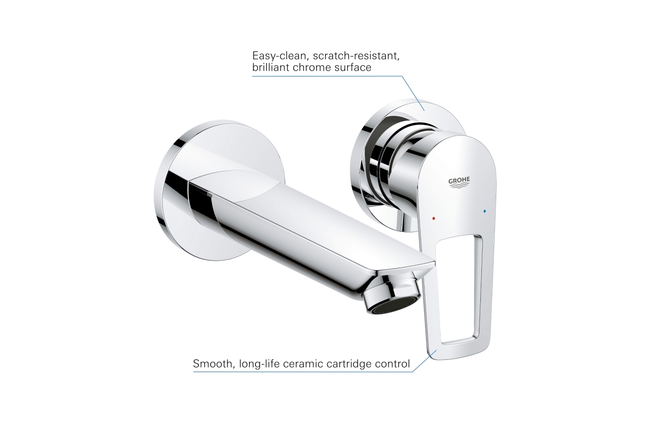 Смеситель для раковины GROHE BauLoop в комплекте с монтажной частью, хром (20289001)