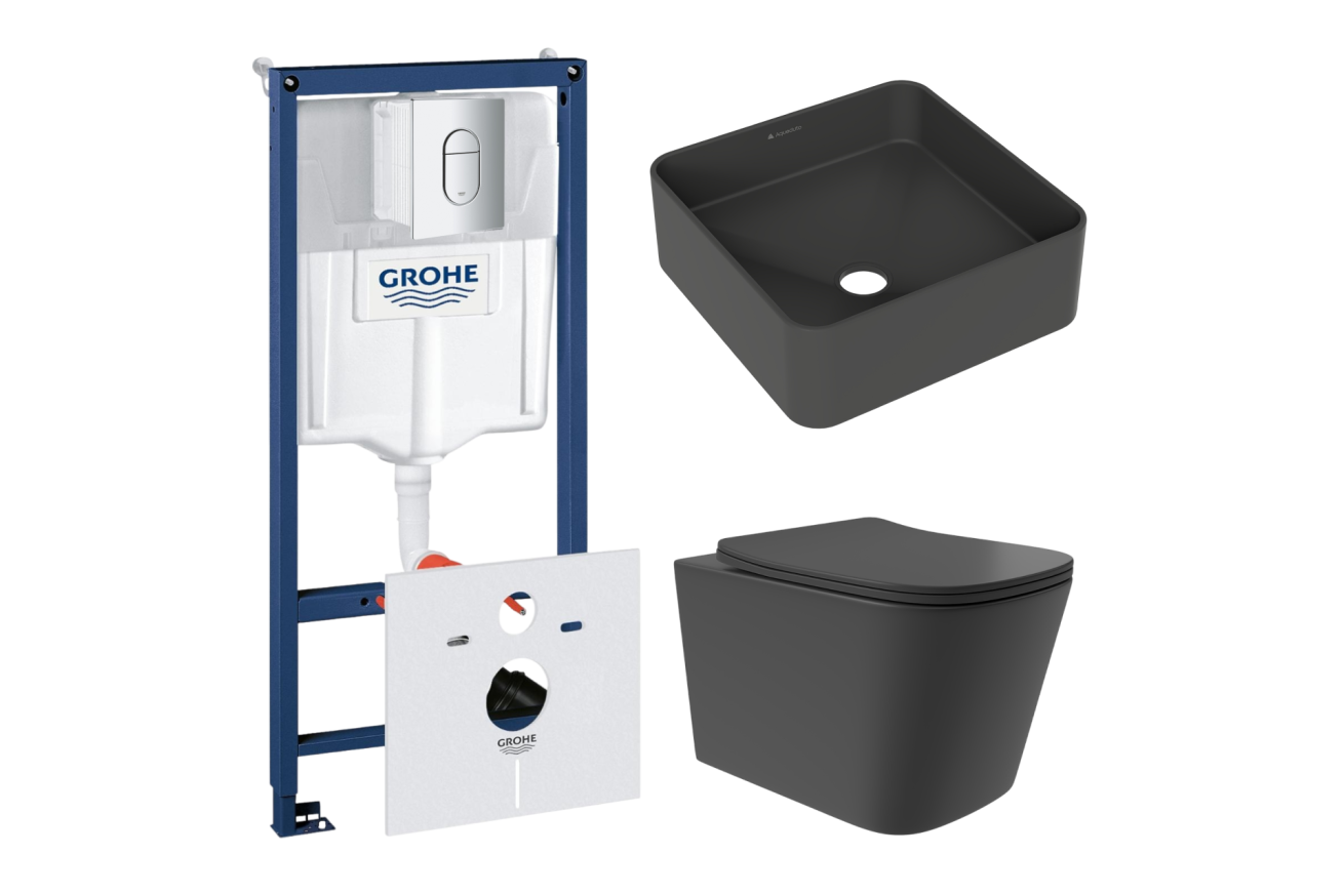 Комплект инсталляции GROHE Rapid SL NW0145/S с унитазом Aqueduto MACIO Plus MACT0240 и раковиной Aqueduto ESPIRAL ESP0340 (NW0397)