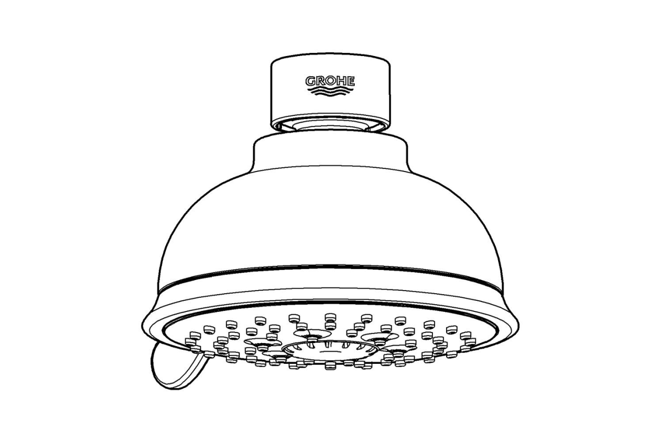 Верхний душ GROHE Tempesta Rustic 100, 9,5 л/мин, 4 режима, хром (27610001)