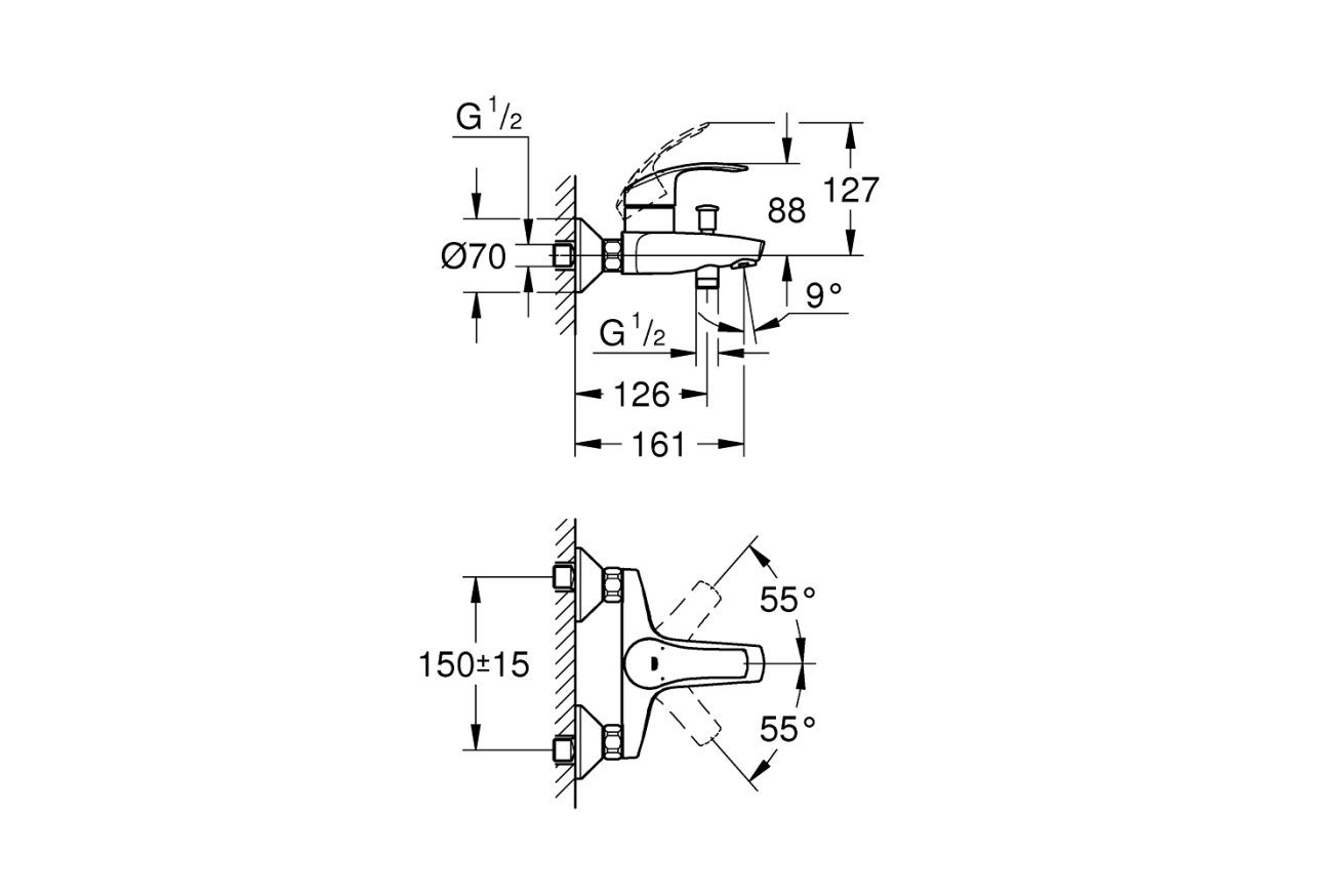 Готовый комплект для ванной комнаты GROHE BauEdge (NB0050)