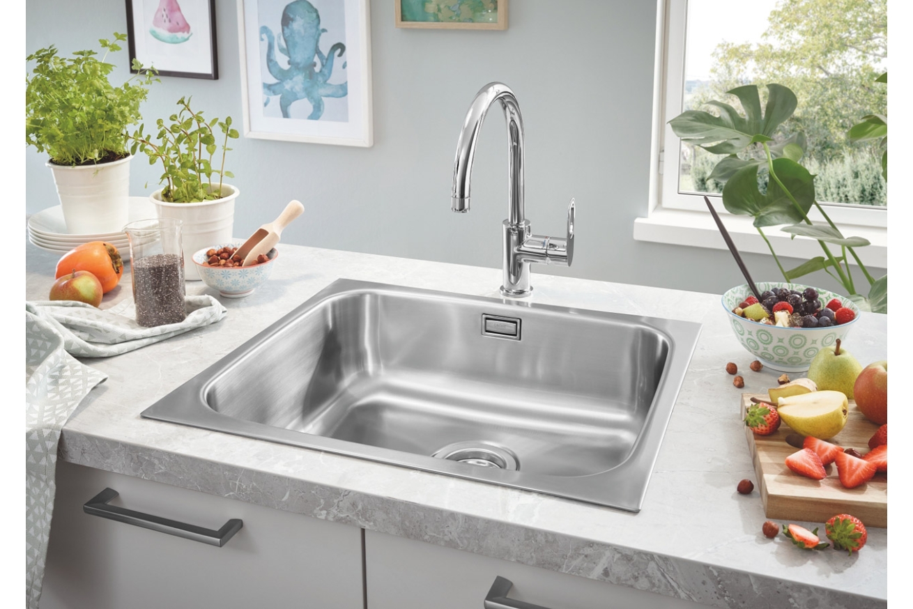Мойка GROHE K200 60-S, 533 x 458 мм, оборачиваемая с одной чашей, нержавеющая сталь (31719SD0)