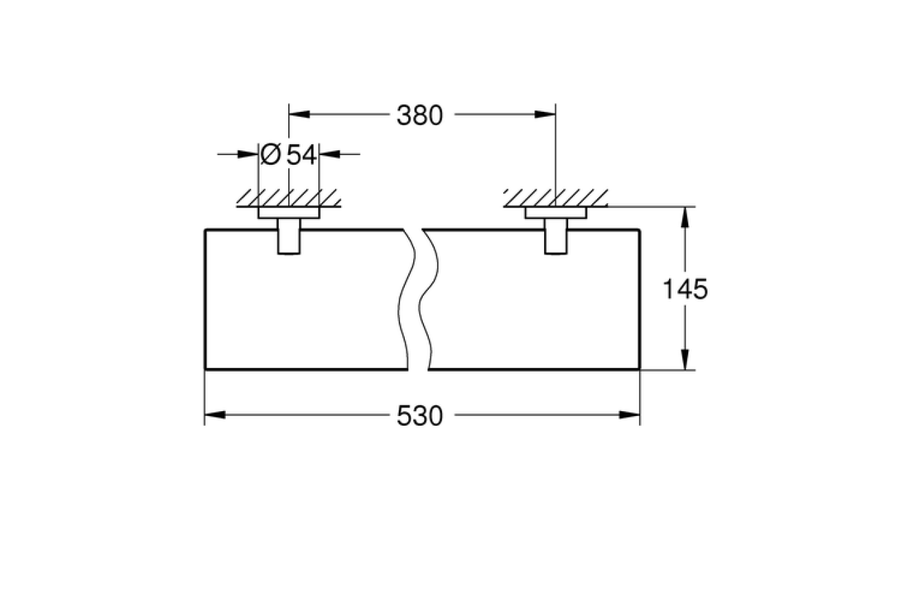 Стеклянная полочка GROHE Essentials 530 мм, хром (40799001)