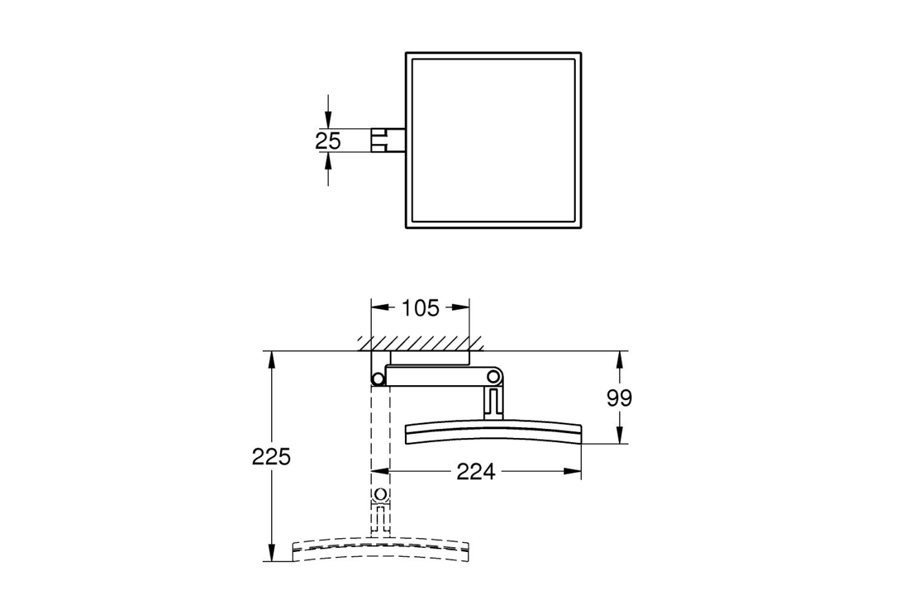 Косметическое зеркало GROHE Selection Cube, хром (40808000)