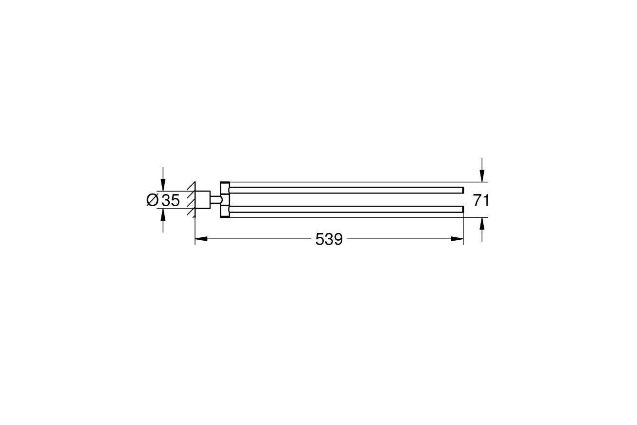Держатель для полотенца GROHE Atrio двойной, хром (40308003)