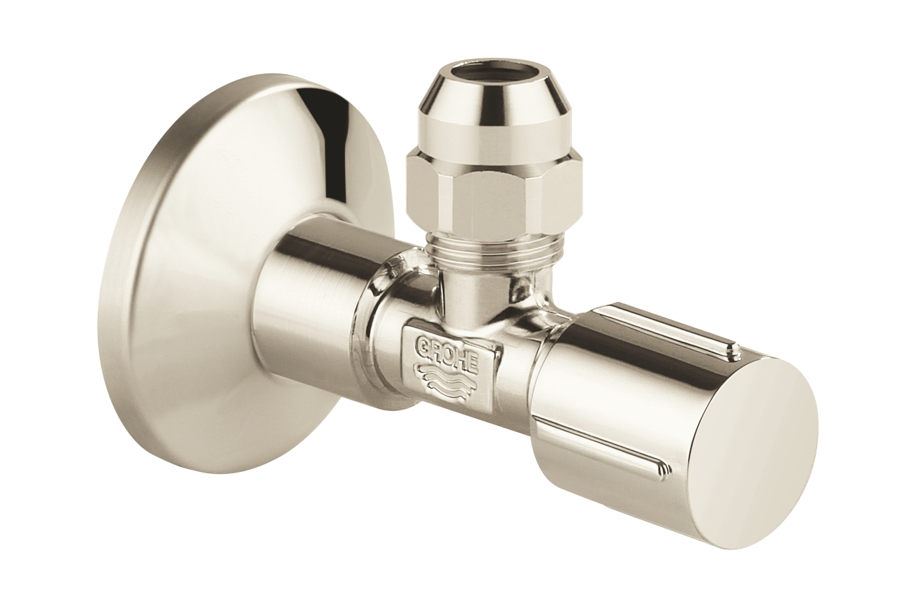 Вентиль угловой GROHE 1/2 дюйма-3/8 дюйма, 1 шт, никель глянец (22039BE0)