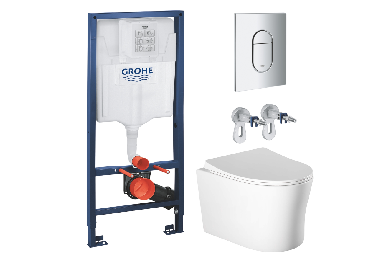 Комплект инсталляции GROHE Rapid SL NW0145/S с унитазом Aquatek НИКА AQ2009-00 и сиденьем с микролифтом (NW0326)